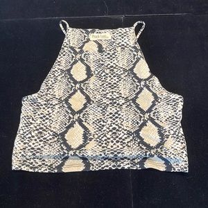 Peach Love snakeskin printed cotton tank, size small
